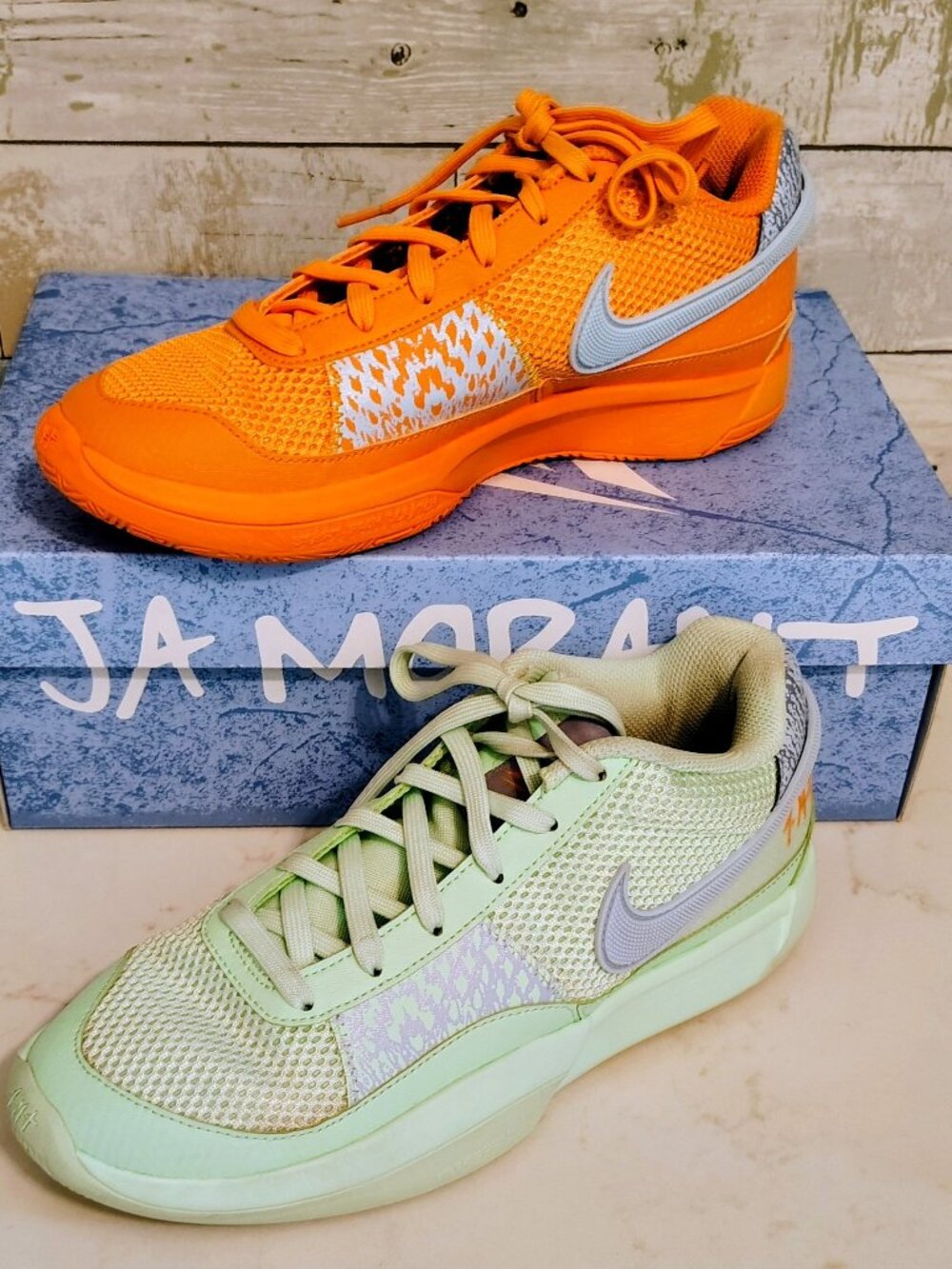 Nike Ja 1 "Mismatched" Bright Mandarin Vapor Green - Men's 8 / Women's 9.5 GUC